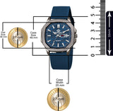 Limestone Premium Men's Analog Quartz Watch with Date Display – Blue Dial & Silicone Strap