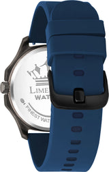 Limestone Premium Men's Analog Quartz Watch with Date Display – Blue Dial & Silicone Strap