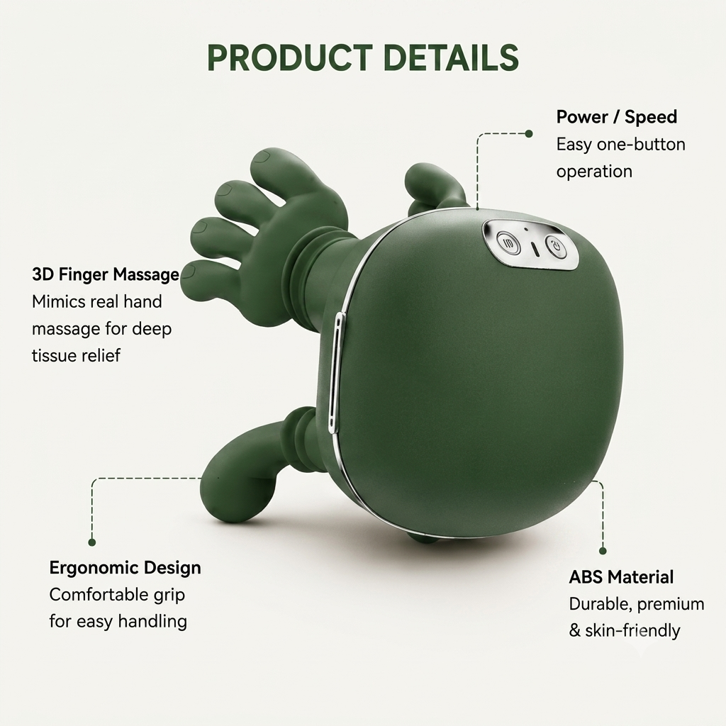 3D Kneading Massage Device – Deep Tissue Neck & Shoulder Massager