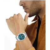 Premium Teal Dial Stainless Steel Analog Watch