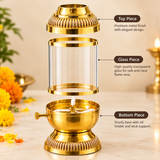 Brass & Glass Akshad Diya Oil Lamp