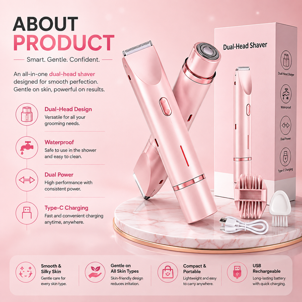 Dual-Head Electric Shaver & Body Groomer