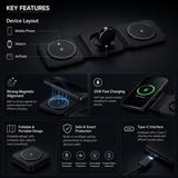 3-in-1 Magnetic Foldable Wireless Charger